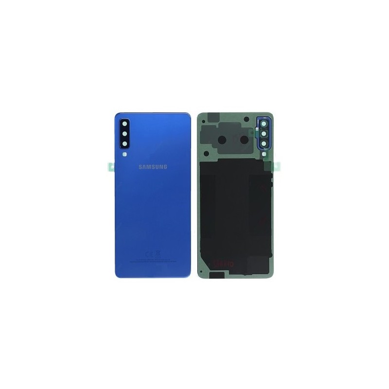 COVER BATTERIA SAMSUNG GALAXY A7 2018 SM-A750 BLU CON VETRO FOTOCAMERA