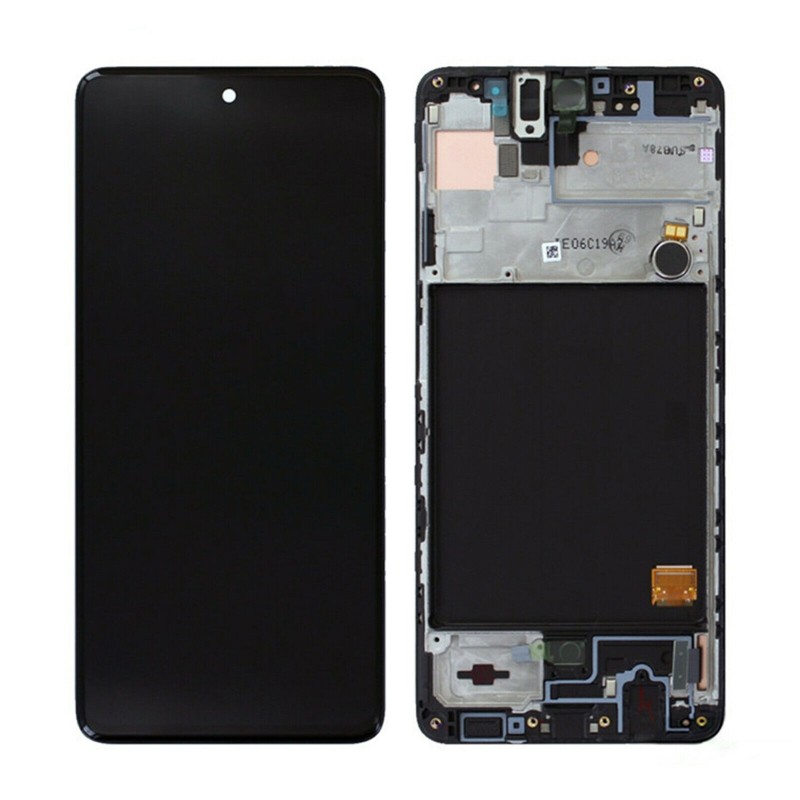 DISPLAY LCD OLED PER SAMSUNG GALAXY A51 SM-A515 SM-A515F CON TOUCH SCREEN SCHERMO FRAME NERO