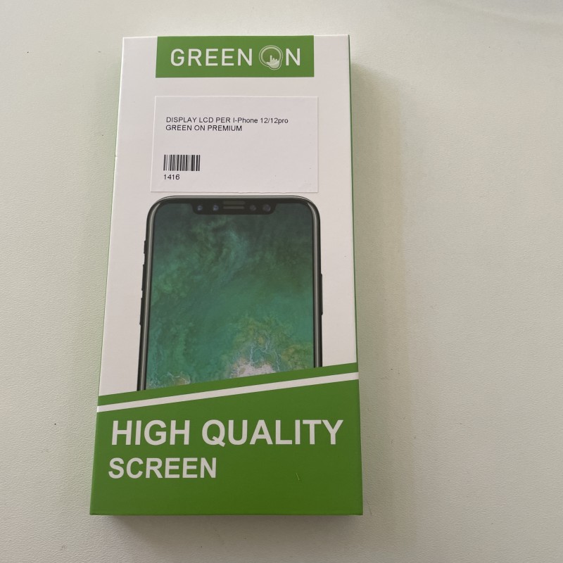 DISPLAY LCD PER I-Phone 12/12pro GREEN ON PREMIUM